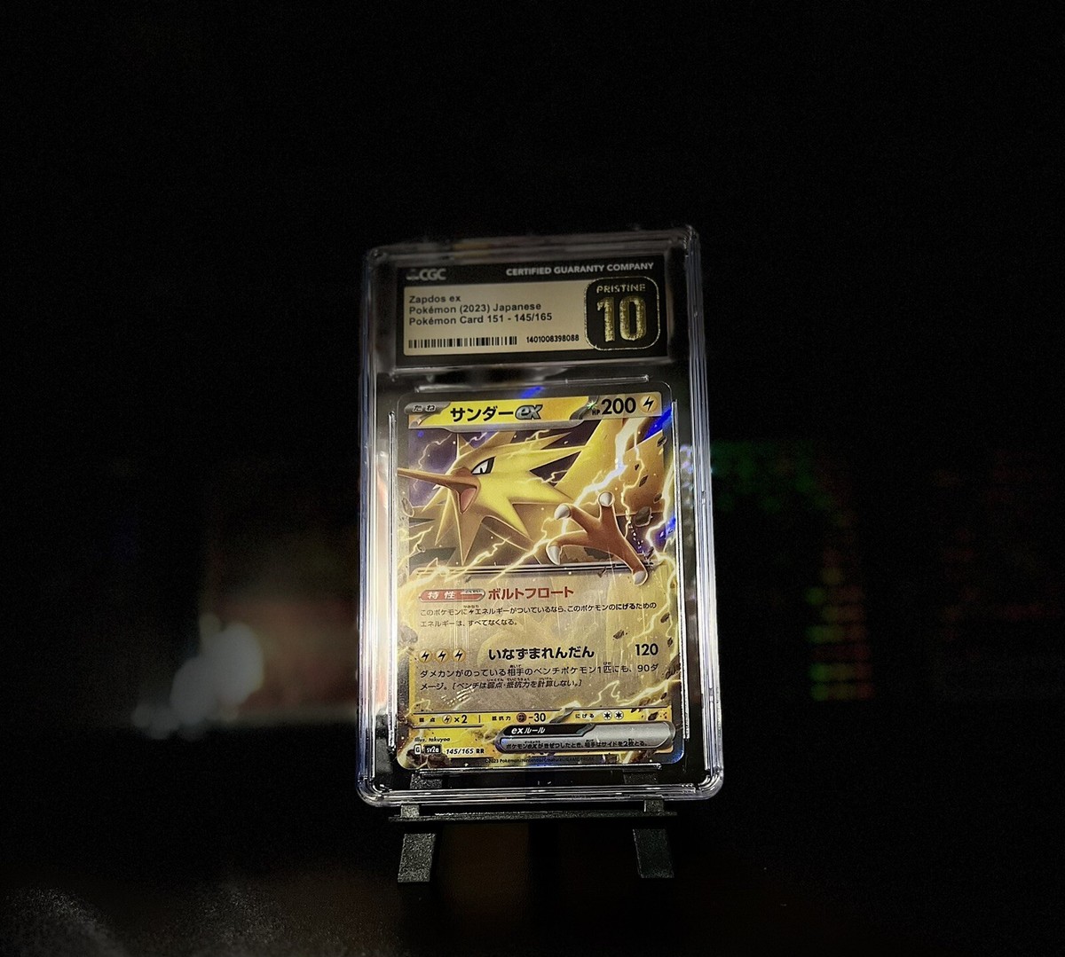 BLACK LABEL CGC 10 PRISTINE Japanese Zapdos ex 145/165 151 BLACK LABEL CGC 10 PRISTINE Japanese Zapdos ex 145/165 151
