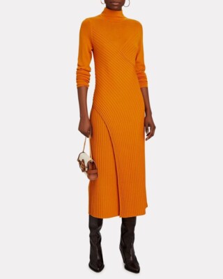 BNWT AMUR Leticia Cable Knit Midi Dress 100% Merino Wool Small | eBay