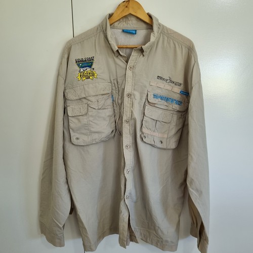 Shimano Tackle World Embroidered Gold Coast Sport Fishing Club Vented Shirt 3XL