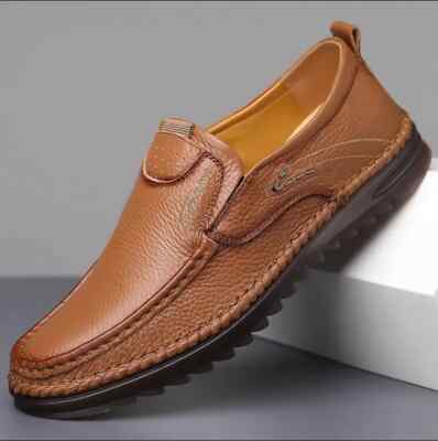 Men's Designer Dress Loafers Soft-soled Driving Shoes Fashion Leather Slip  On | eBay