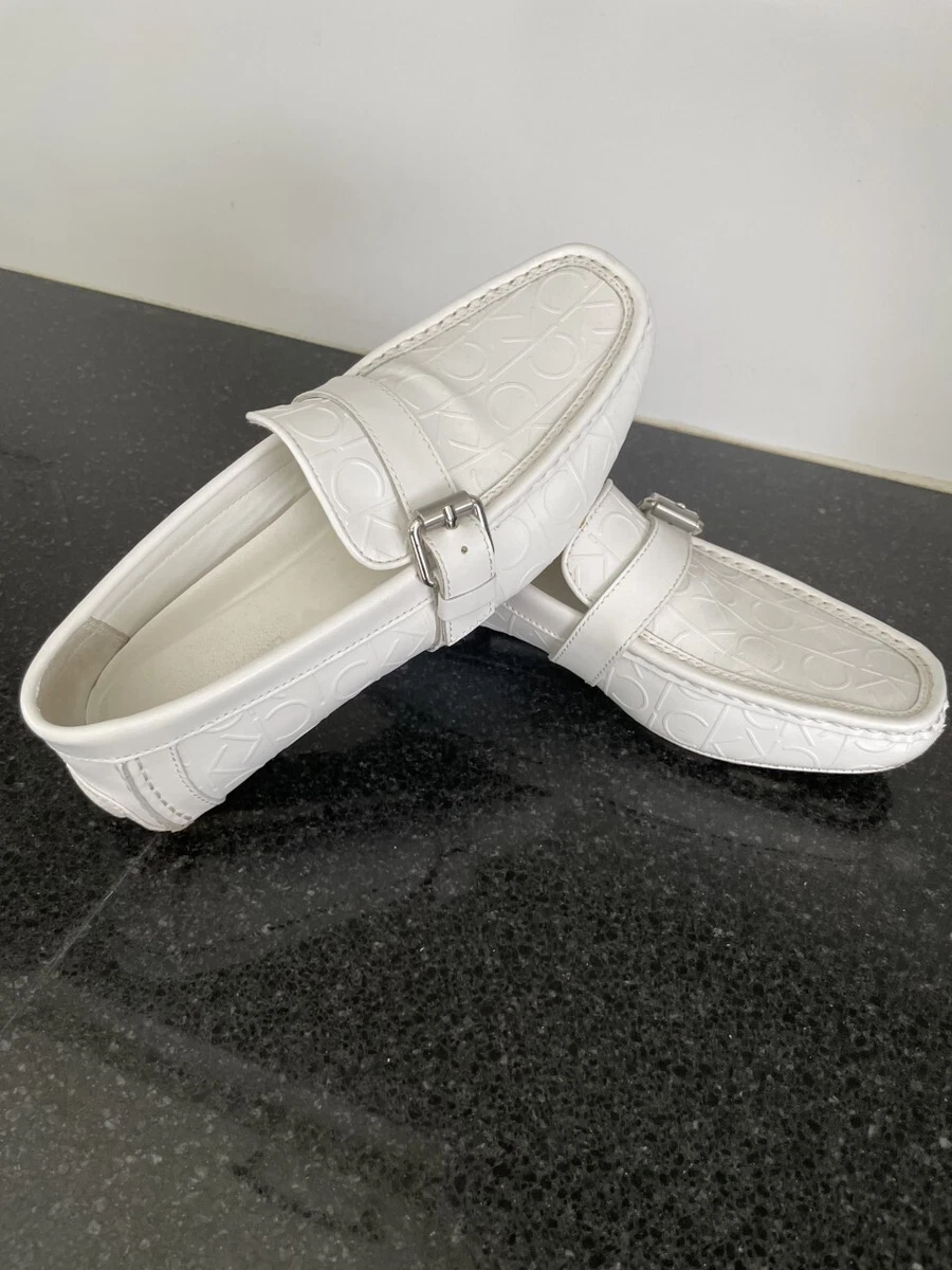 Calvin klein clearance mens white loafers