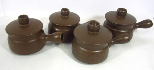 Denby Langley Mayflower Lidded 4x Soup Bowls / Mugs with Handle Retro - 第 1/6 張圖片