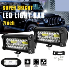 2x 6.5" LED Work Light Bar Offroad Driving Fog Lamp Spot Flood Combo Beam UTV