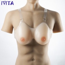 EE Cup Artificial Silicone Breast Forms With Straps CD Fake Boobs Enhancer