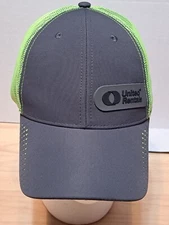 United Rentals Hat Cap Adjustable Hook & Loop Grey Green Mesh