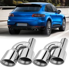 Dual 2.5 To 4 Exhaust Tips Double Wall Slant Cut For Porsche Macan Base 2.0t