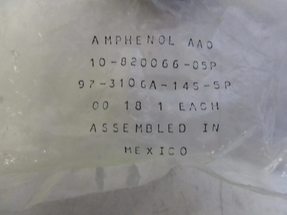 AMPHENOL 10-820066-05P 5-PIN MALE CIRCULAR CONNECTOR - NOS - FREE SHIPPING - Image 2 of 4