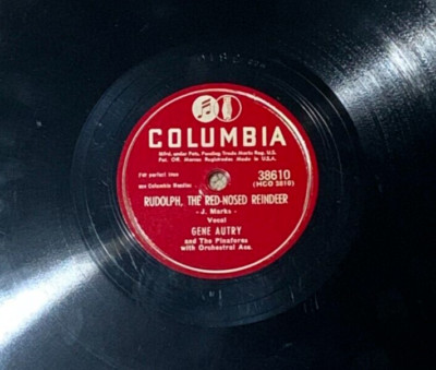 GENE AUTRY / RUDOLPH, THE RED-NOSED REINDEER 78 RPM COLUMBIA RECORD A4 ...