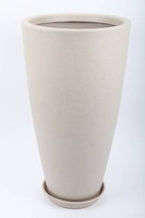 Point-Garden Blumentopf, PflanzküBel, Pflanzgefäß Mit Untersetzer, Sandfarben