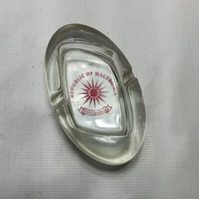 Glass Oval Ash tray 2 Slot Republic Macedonia - New Son Of Liberty MAKEAOHNJA
