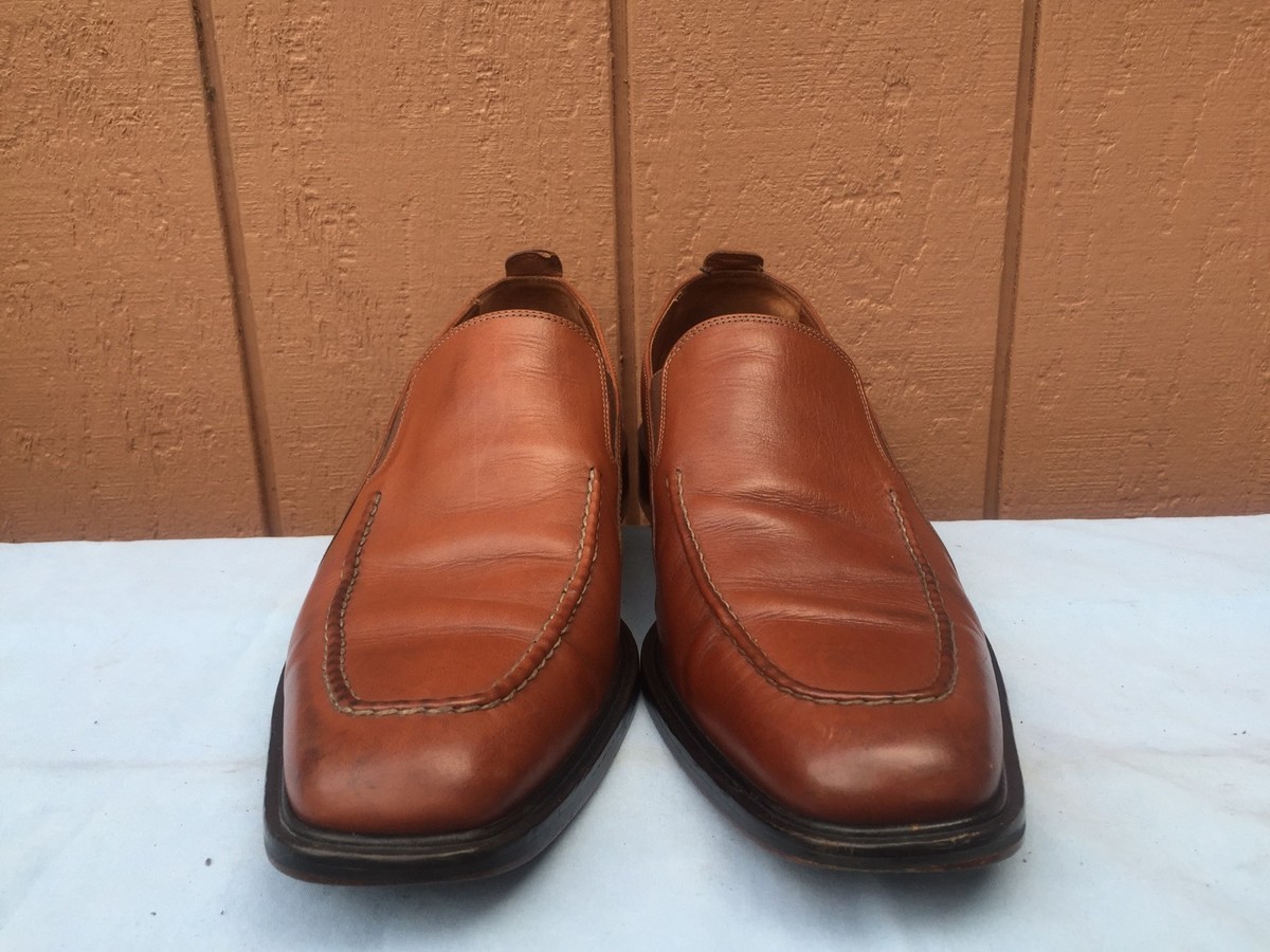 COLE HAAN BROWN LEATHER SLIP ON SPLIT TOE LOAFER MOCCASINS 