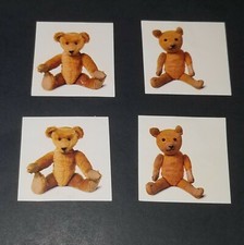 VTG 4 Brown Teddy Bear Stickers Lot