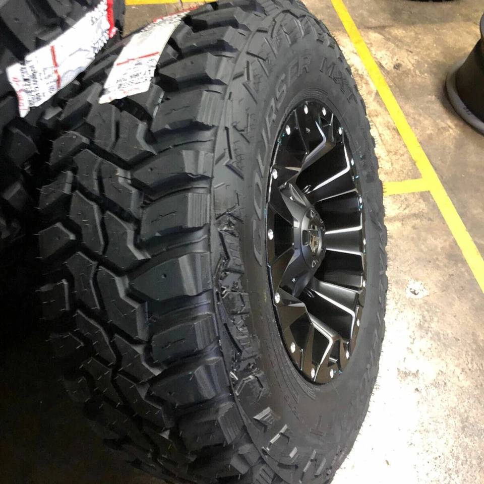 17x9 Fuel Assault D546 Black Wheels Rims 33" MT Tires 5X5 Jeep Wrangler JK JL - Image 3 of 4