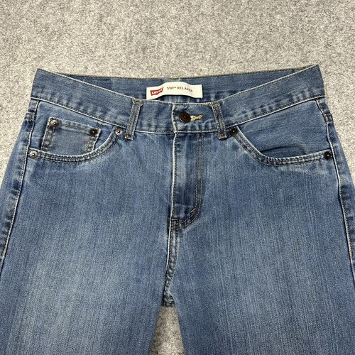 Levi's 550 Denim Relaxed Blue Jeans Youth Size 16 REG 28x28 Blue Pockets Zip Fly - Picture 6 of 13
