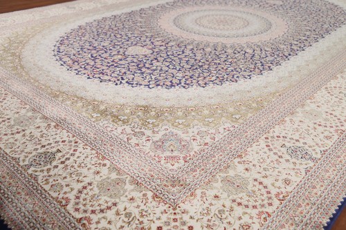 Silk Traditional Pattern Floral Living Room Rug 7x10 ft Turkish Carpet - Picture 7 of 18