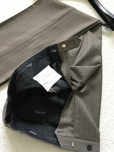 Pantaloni PAUL SMITH a righe tortora | Vestibilità sartoriale | Taglia 30R | Collezione LONDRA - Foto 5 di 10
