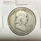 1951-D Franklin Half Dollar Denver Mint 50C Silver Circulated KM#195