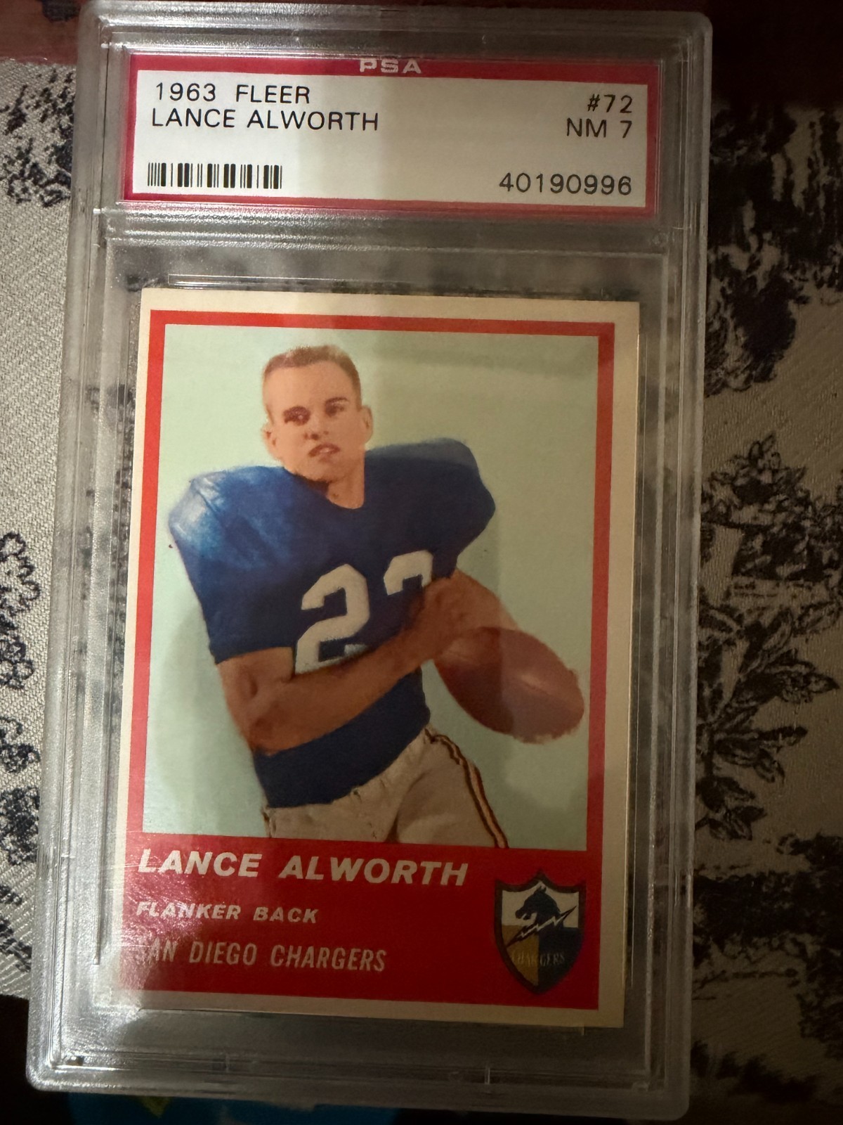 1963 Fleer #72 Lance Alworth Rookie HOF Chargers PSA 7