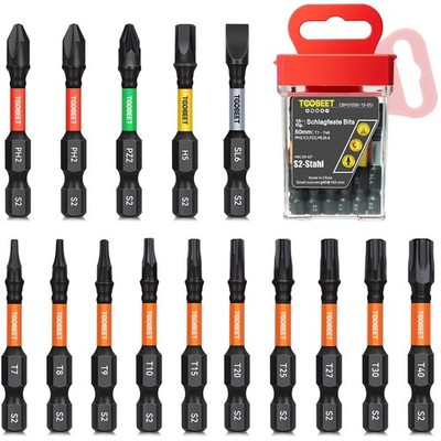 Impact Multi Schraubendreher Bits Set Magnetisch Schlagwerkzeug 50mm 15tlg