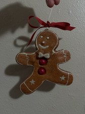 Set Of 5 Large Gingerbread Man 6  Tall Christmas Ornaments Cute