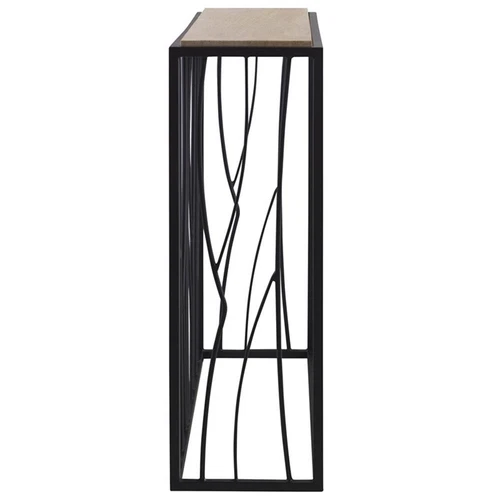 Uttermost Reed Transitional Metal and Stone Console Table in Black/Brown - Picture 6 of 8