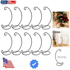 Christmas Ornament Display Stands 9in, 10 Pack Black Iron Hanging Stand Rack ...