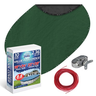 PoolCoverChoice Winter Swimming Pool Cover for 18 ft x 24 ft Oval Pool