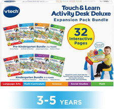 Touch and Learn Activity Desk 4-In-1 Kindergarten Expansion Pack Bundle for Age