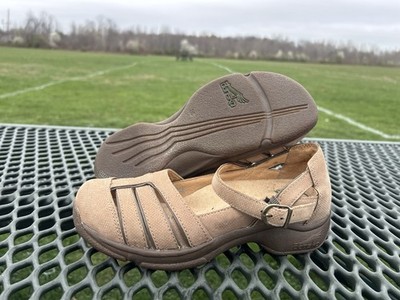 Dansko Ladies 36 Leather Cut Out Strap Buckles Mary Jane Clogs