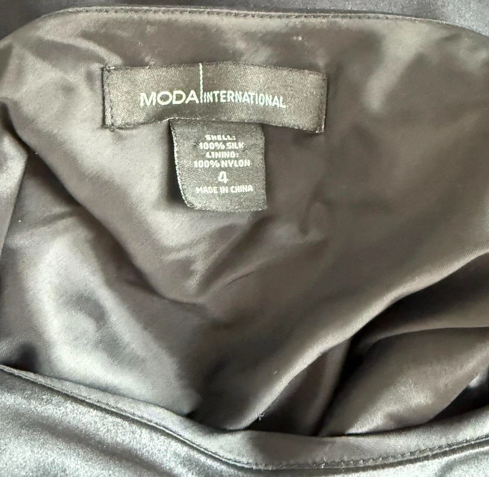 Saia preta romântica 100% seda preta tamanho 4 estilo envoltório babados silhueta - Imagem 4 de 4