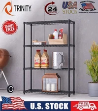 TRINITY 4-tier Wire Shelving Rack 36" x 14" x 54" - NSF Certified, 1,400 lbs. 🔥