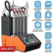 ANCEL ANJ400 4-Cylinder Ultrasonic Car Fuel Injector Cleaner Tester Machine GDI