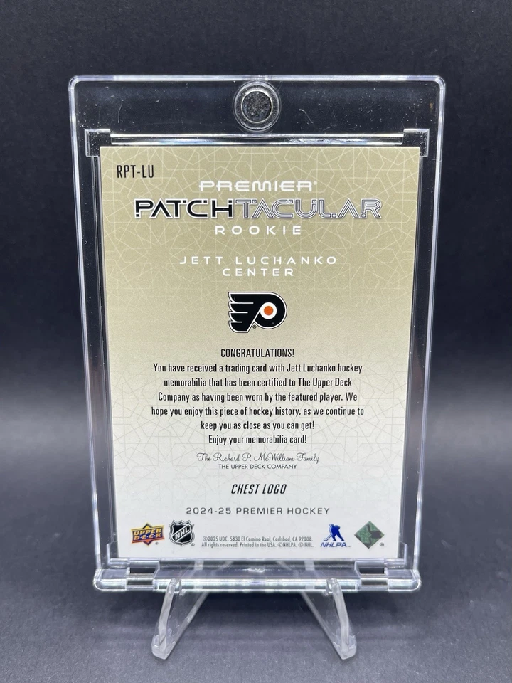 2024-25 Upper Deck Premier Patch Tacular Rookie #RPT-LU Jett Luchanko /25 - Image 2 of 2