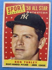 1958 Topps Sport Magazine All Star Bob Turley #493 New York Yankees Baseball