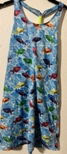 Justice Girls Size 10 Fish Pattern Swimsuit Coverup Dress