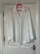 Ladies top, White overshirt, 3XL, Shein,(Curve).