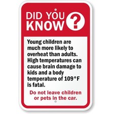 Children Car Sign Aluminum Weatherproof Outdoor Safety Warning Durable