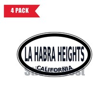 California La Habra Heights Oval Sticker 4 Pack 3x2 Inch