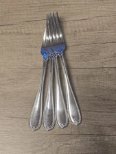 Lenox TUDOR BEAD - AUGUSTA 18/10 Stainless Dinner Forks (China) Lot Of 4 Used