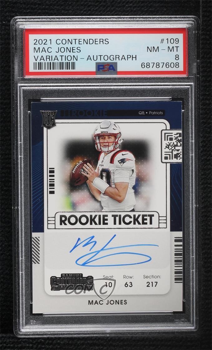 2021 Panini Contenders Ticket RPS Variation Mac Jones PSA 8 Rookie Auto RC 3hd