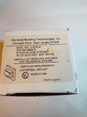 NOS SIEMENS U-s75-W- Stand Alone Strobe