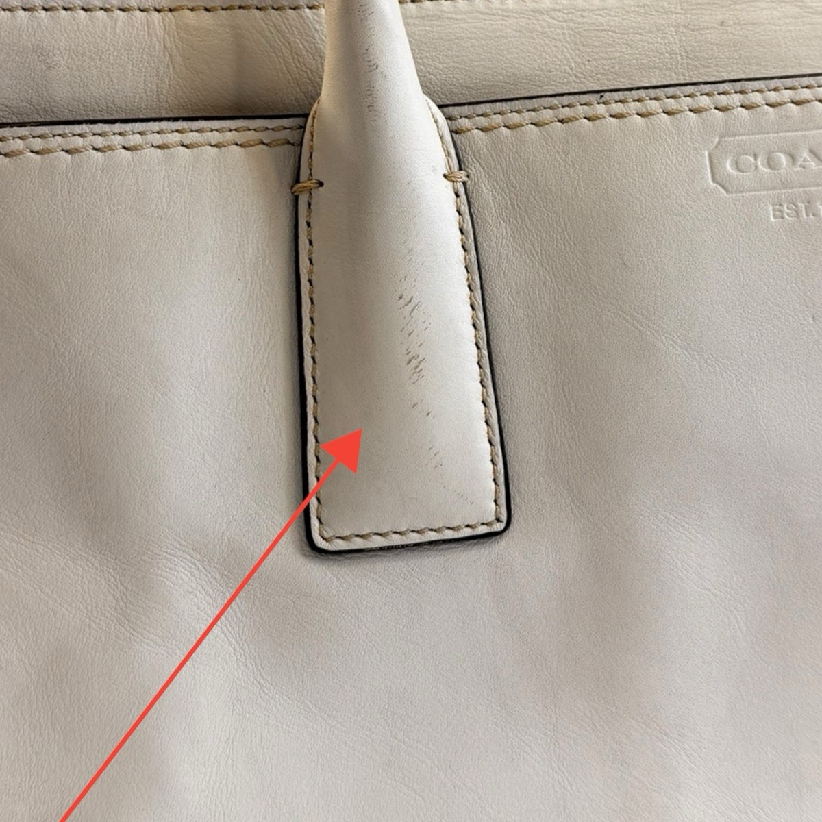 COACH Y2K Vintage Madeline White Luxury Leather Tote Bag Purse