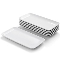 Teller Set Servierplatte Porzellan Rechteckig Stapelbar Mikrowelle 23X12 Cm 6Er