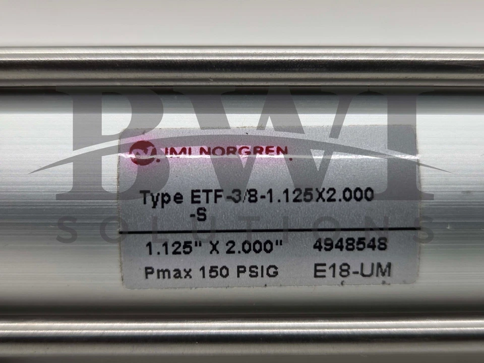 NUEVO Norgren ETF-3/8-1.125X2.000-S Montaje al ras 1.125" Diámetro 2.000" Carrera 3/8" Varilla Foto 2 de 4