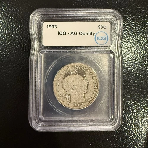 ICG AG 1903-P BARBER SILVER HALF DOLLAR 50c