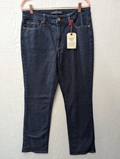 NWT Lands End Mid Rise Straight Leg Jeans Dark Wash Women's Size 10
