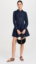 Ulla JohnsonCamille Long Sleeve Mini Dress Midnight 6 NWT $420