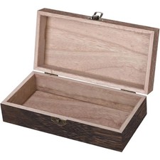 Vintage Wooden Storage Box with Lid Rectangul...