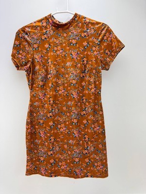 Savage X Fenty Womens Psychedelic Velvet Sleep Top Orange Floral Size 12-14 L