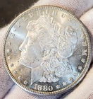 * 1880 S * BU MS+ LIGHTLY TONED SUPERB GEM ALL ORIGINAL MORGAN SILVER DOLLAR A41